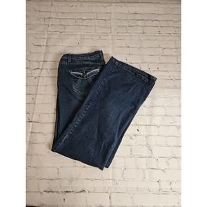 Salt Works Jeans Size‎ 4 Medium Rise Stretch Blue Boot Cut Denim Embroidered